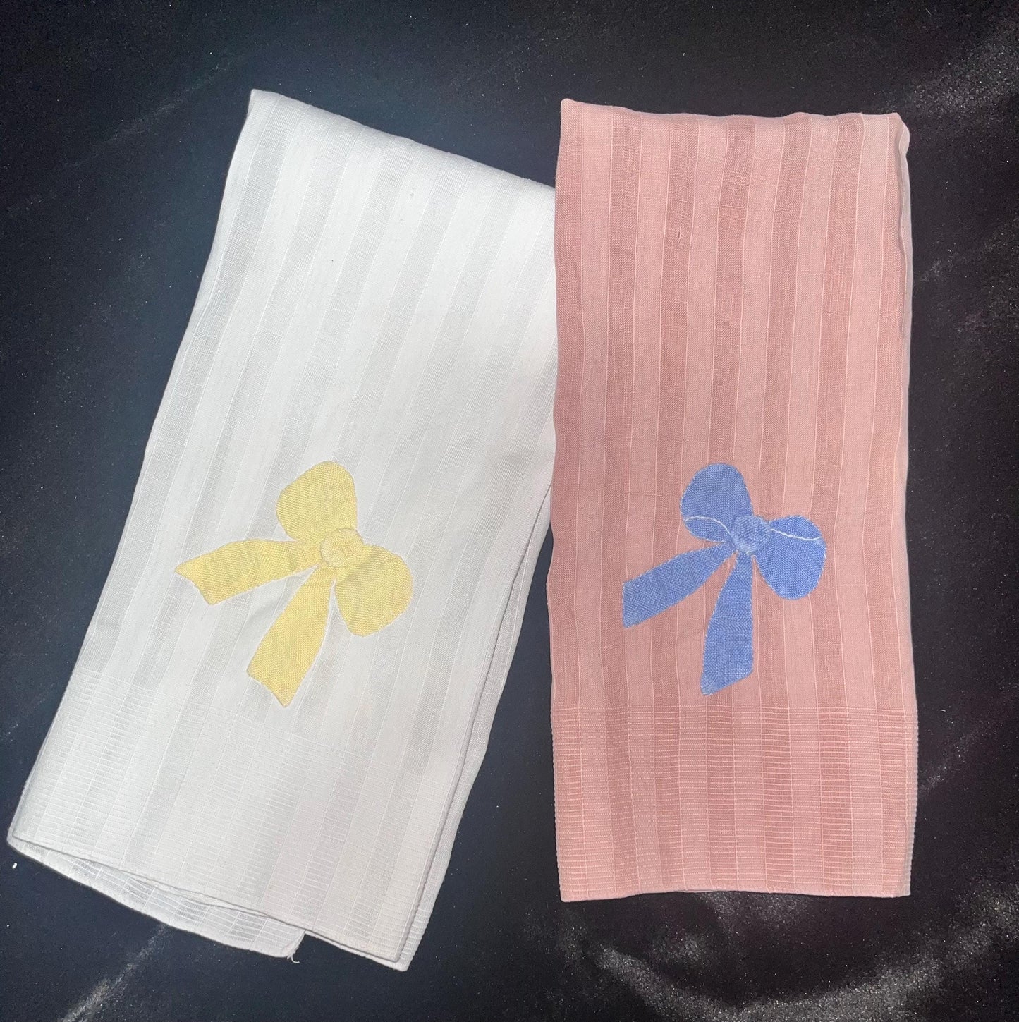 Set of two vintage handkerchiefs with bows