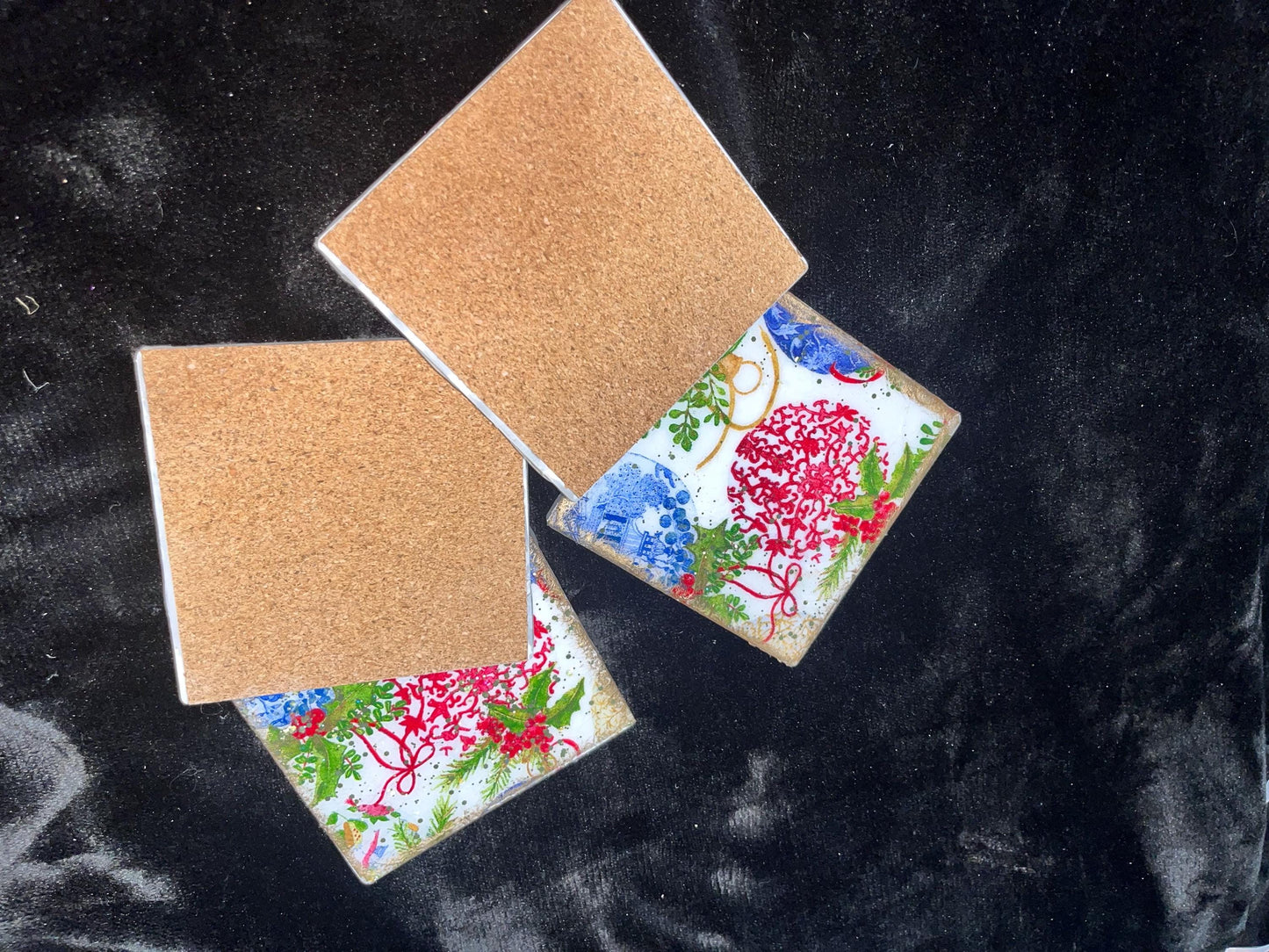 Christmas ornament theme coasters