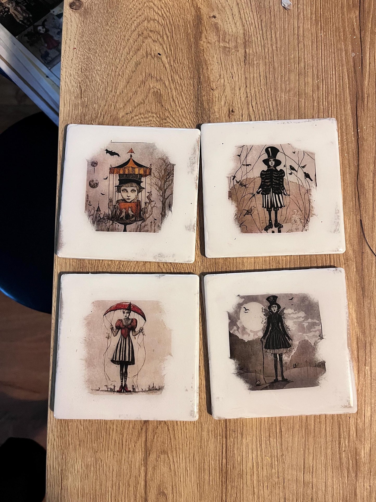 dark gothic art  Ceramic coasters