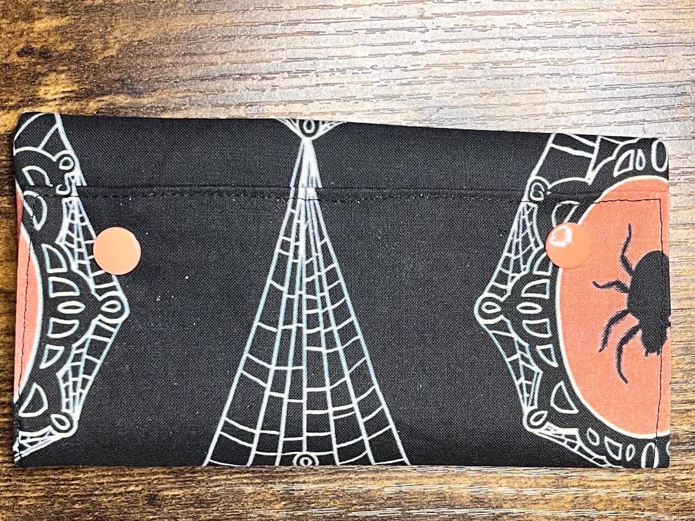 Spider & web cloth snap wallet