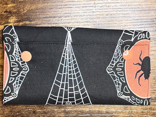 Spider & web cloth snap wallet