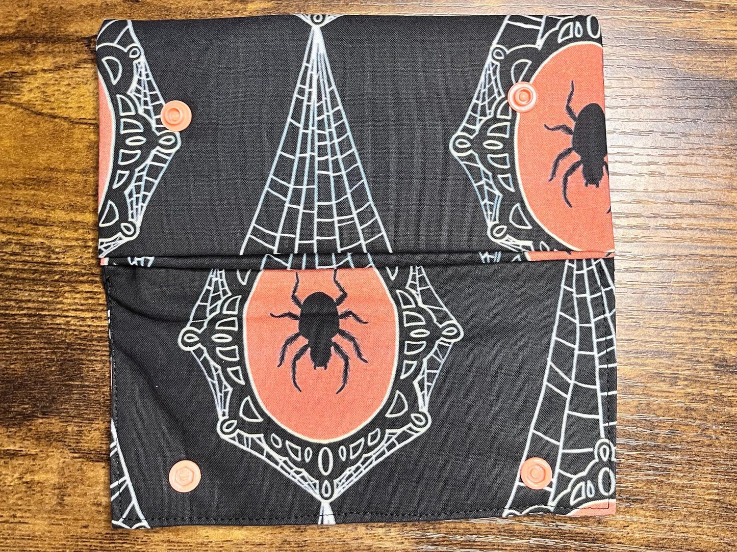 Spider & web cloth snap wallet