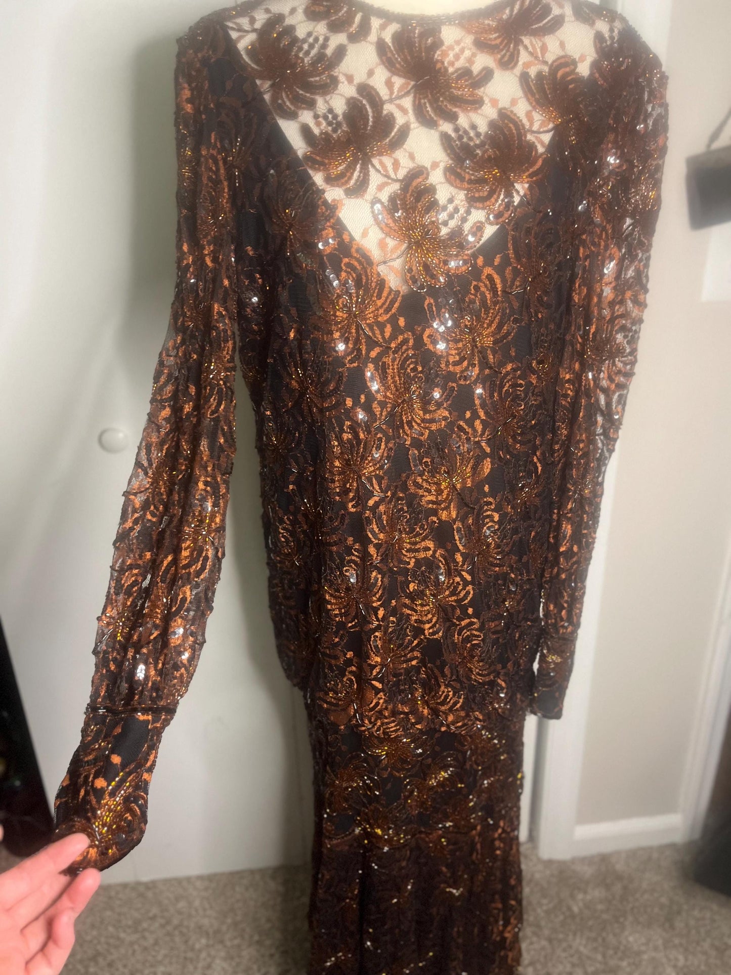 Sequin & Beaded Dress by Frank Usher (no tags)