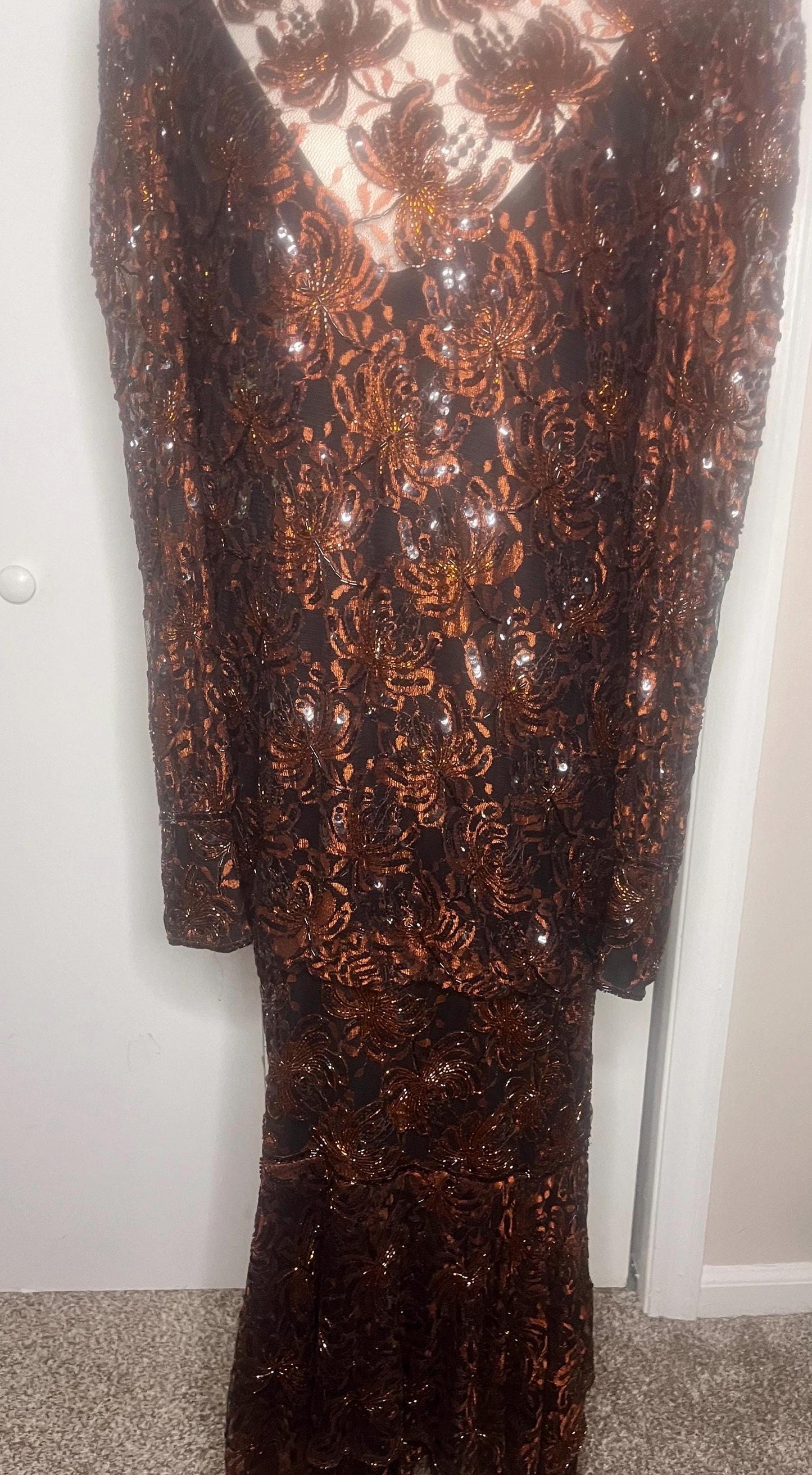 Sequin & Beaded Dress by Frank Usher (no tags)