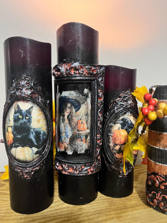 5 re-Designed Flameless Candles/Gothic Home