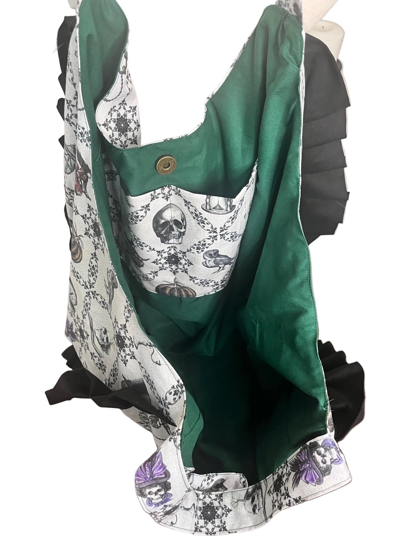 Halloween/Fall theme hobo tote bag w/Ruffle