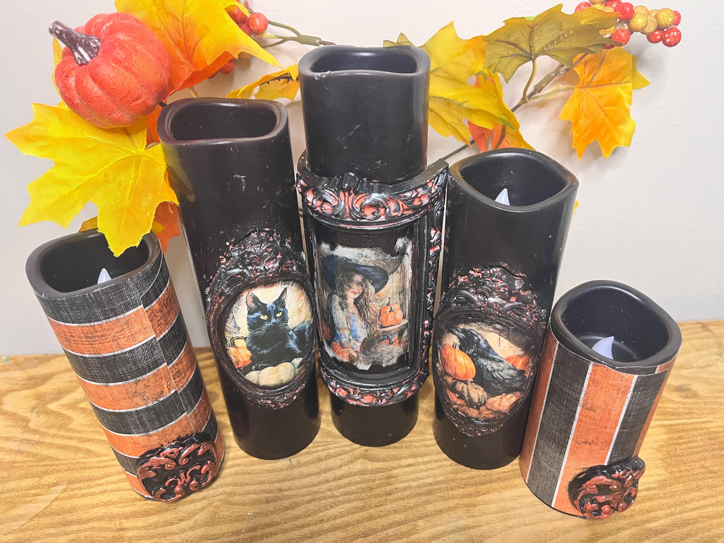 5 re-Designed Flameless Candles/Gothic Home