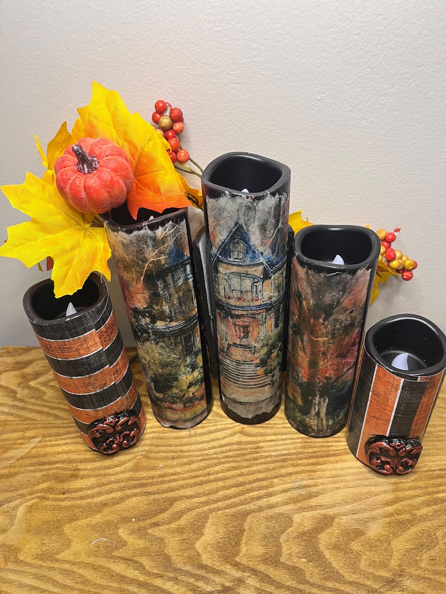 5 re-Designed Flameless Candles/Gothic Home