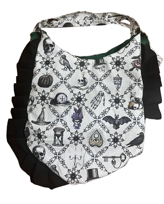 Halloween/Fall theme hobo tote bag w/Ruffle