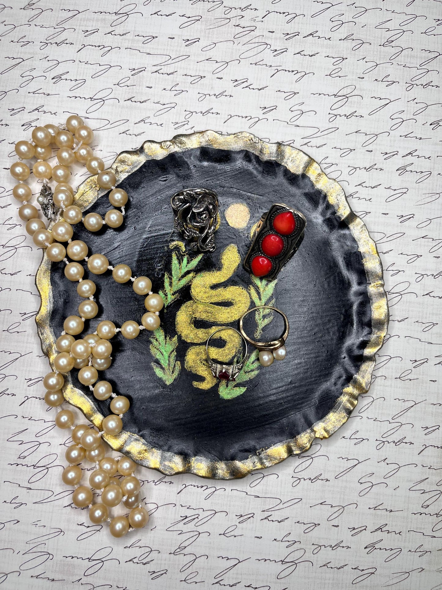 Snake & Moon theme trinket /ring tray