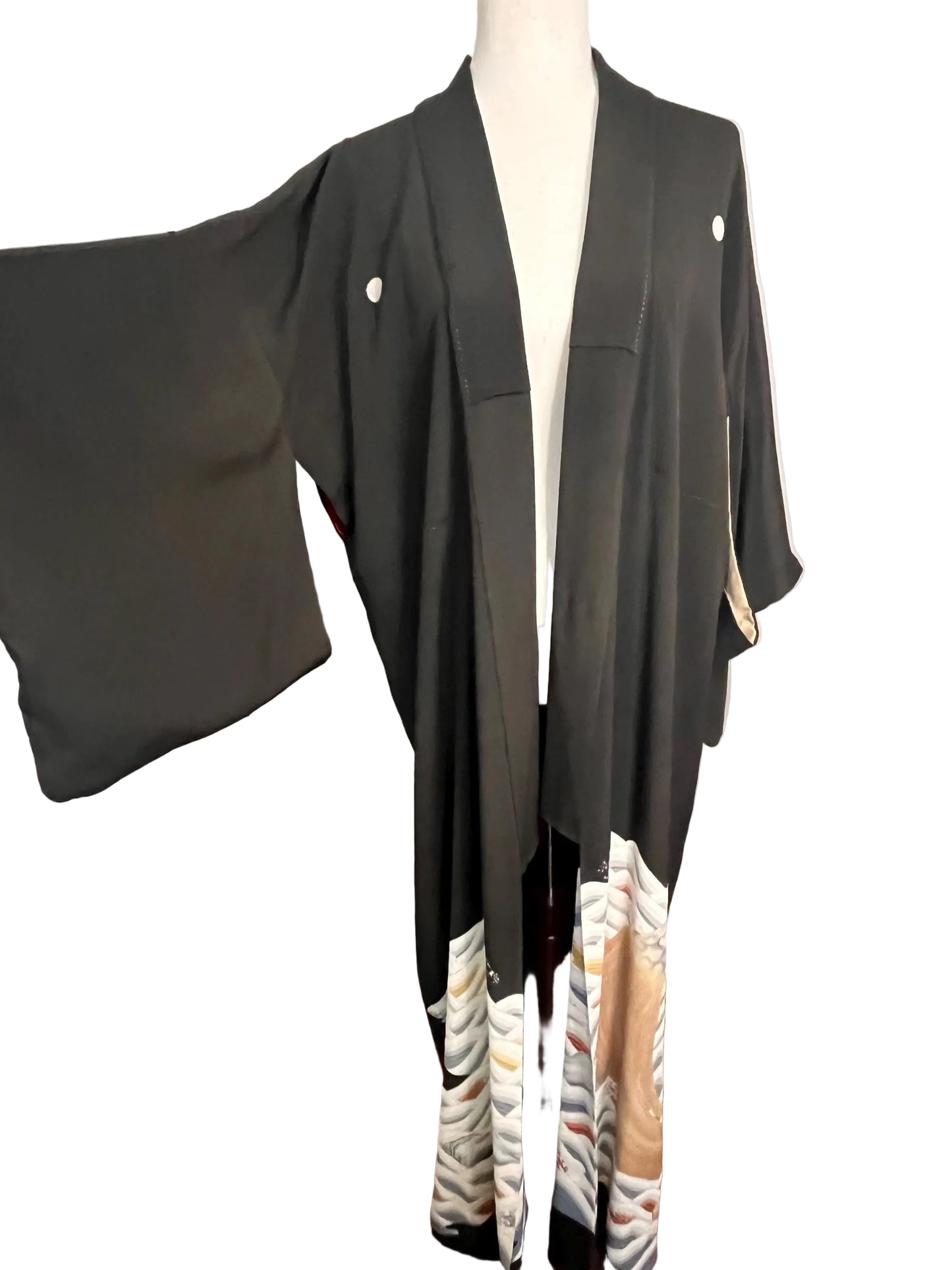 Vintage Silk Crepe Japanese Robe