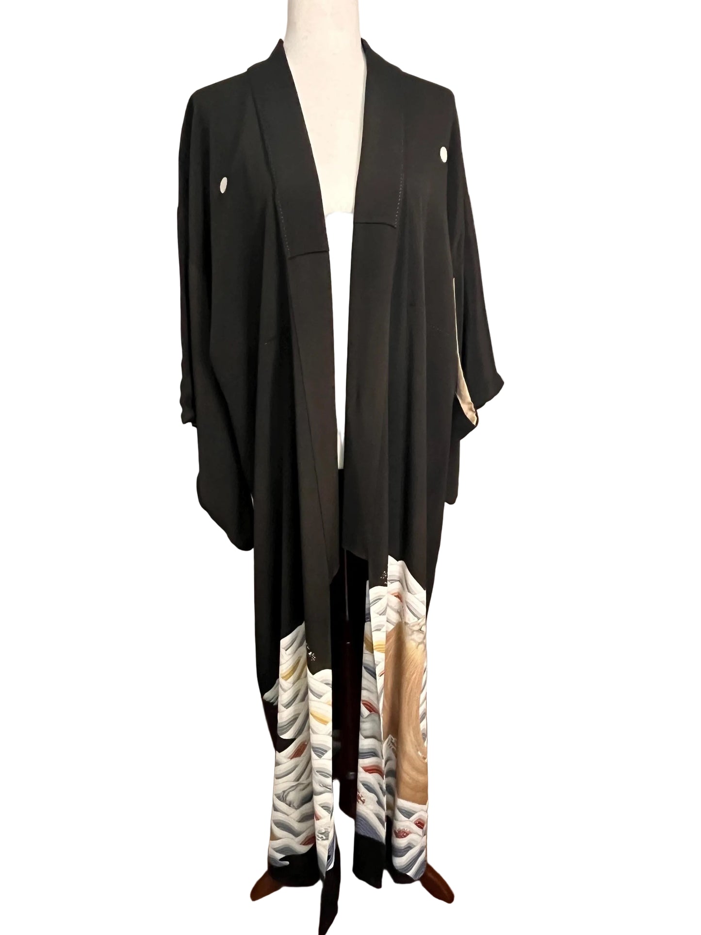 Vintage Silk Crepe Japanese Robe