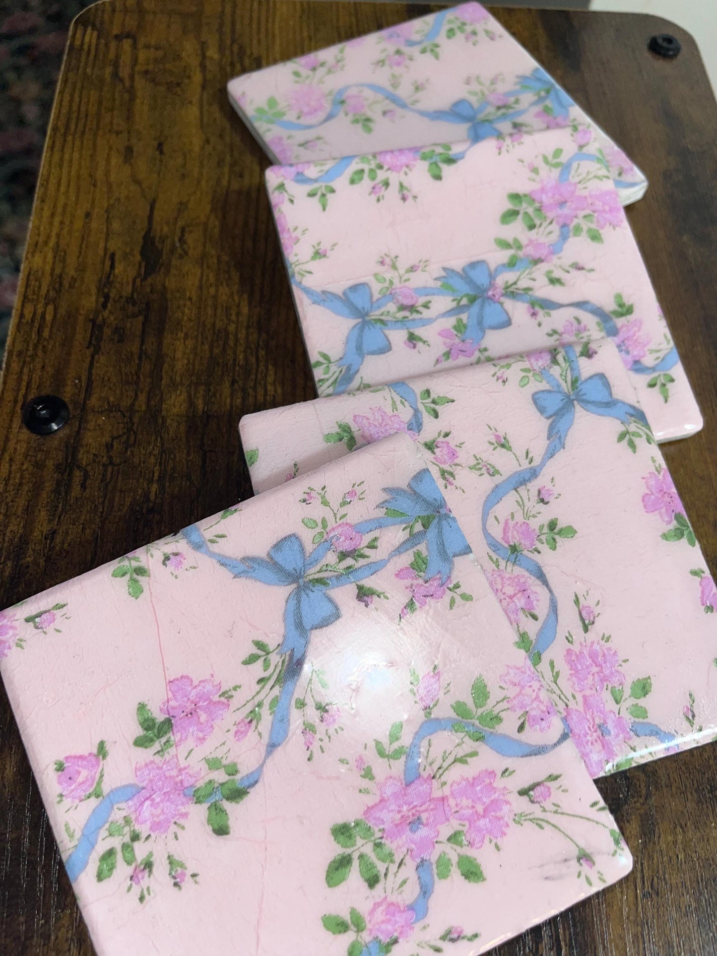 Drink Coasters with Ribbon theme