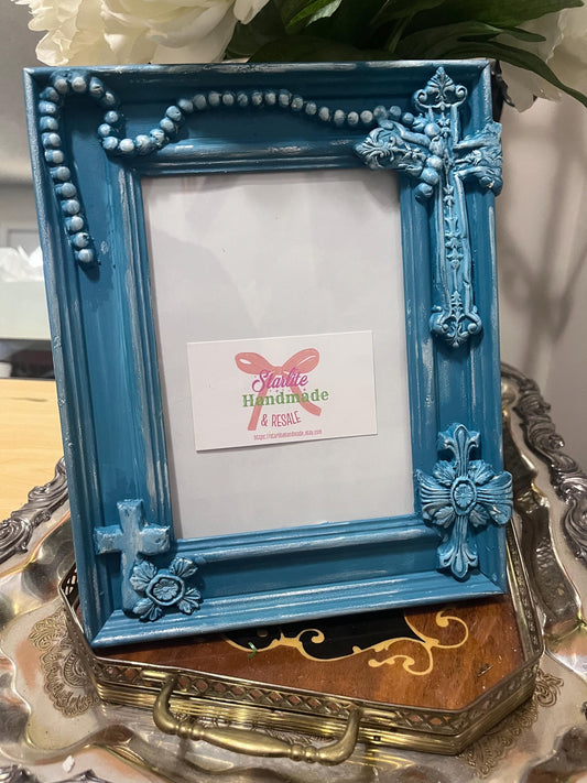 Rustic Style Frame w/Crosses/Handmade