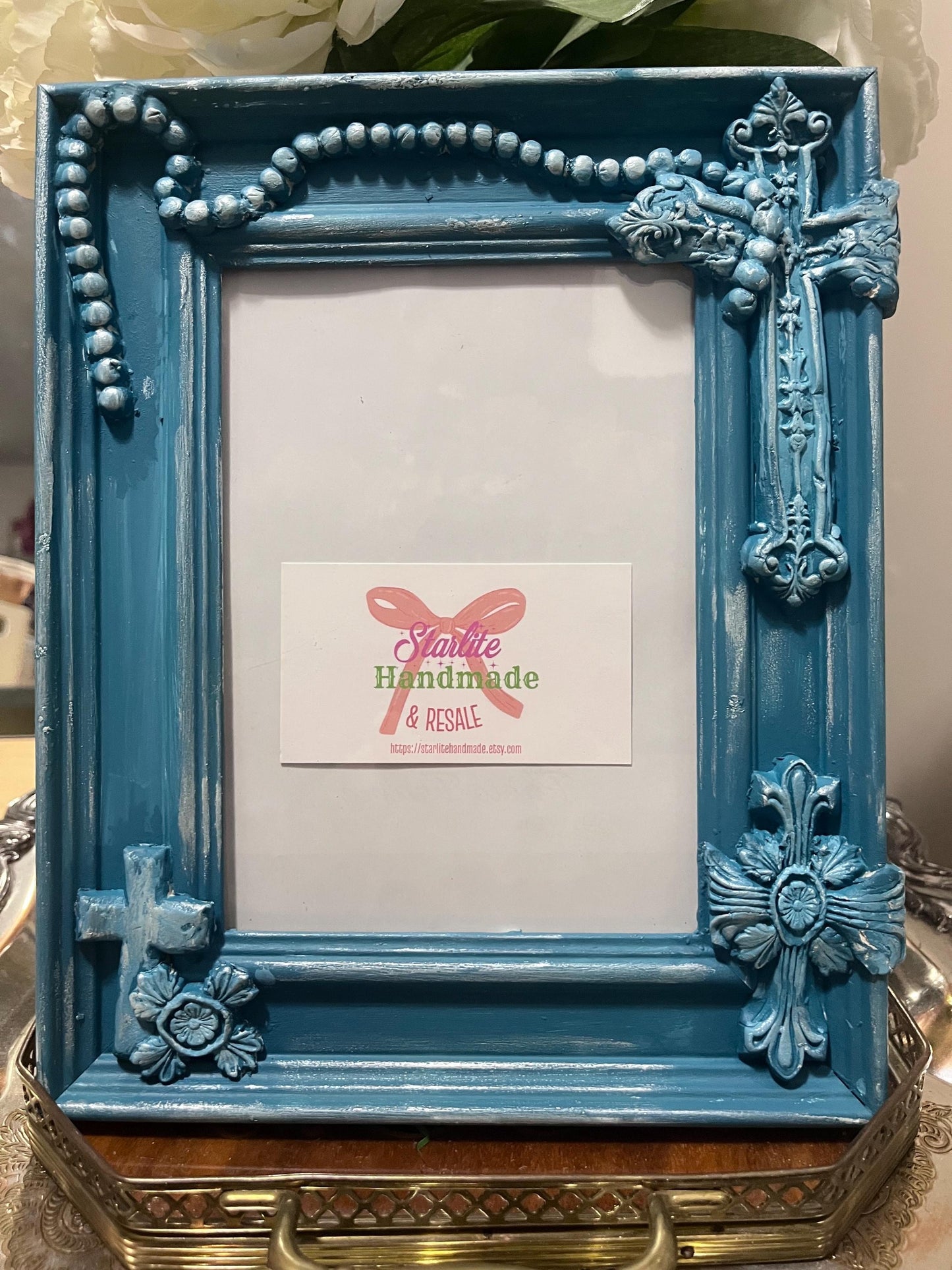 Rustic Style Frame w/Crosses/Handmade