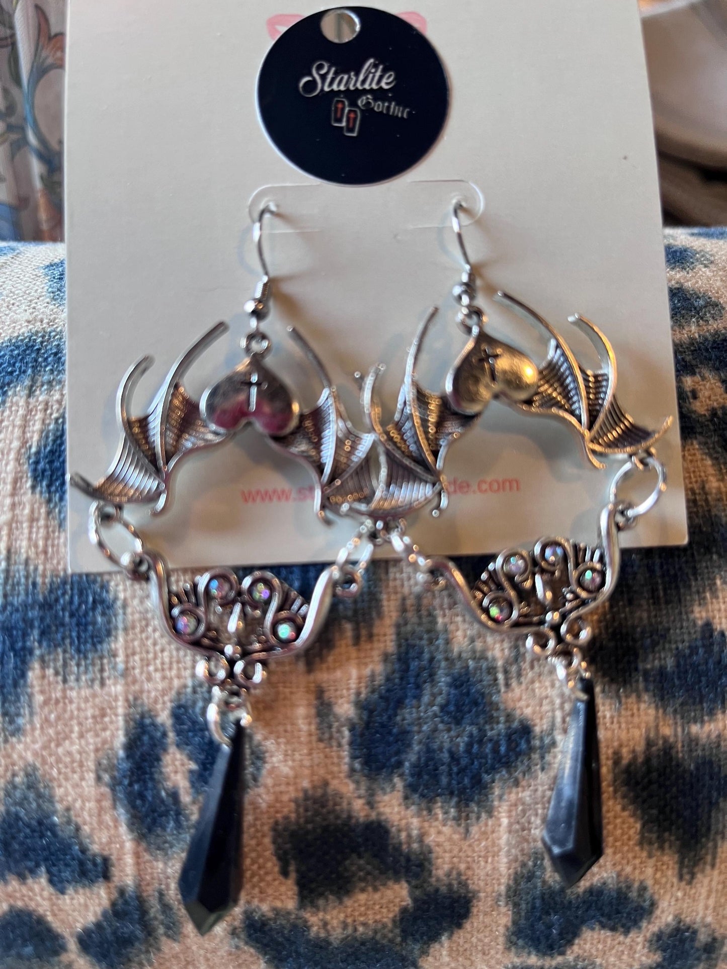 Bat wing Pewter Earrings
