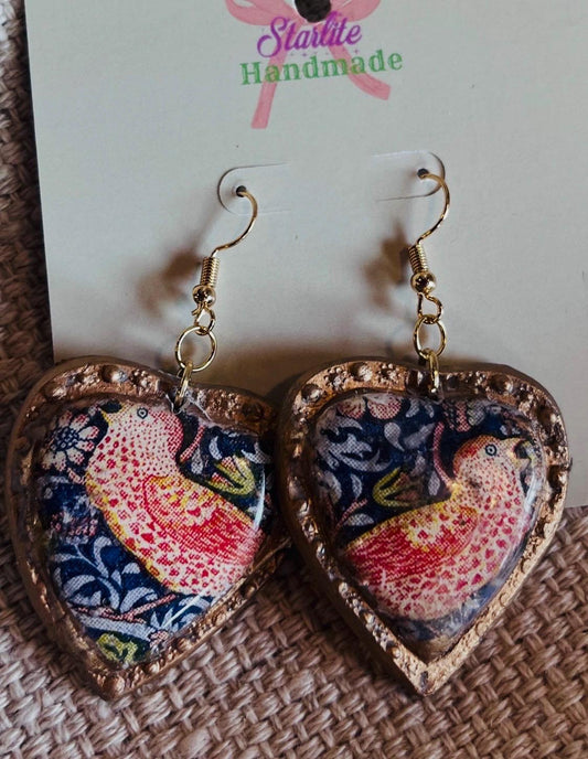 Collaged Heart Earrings