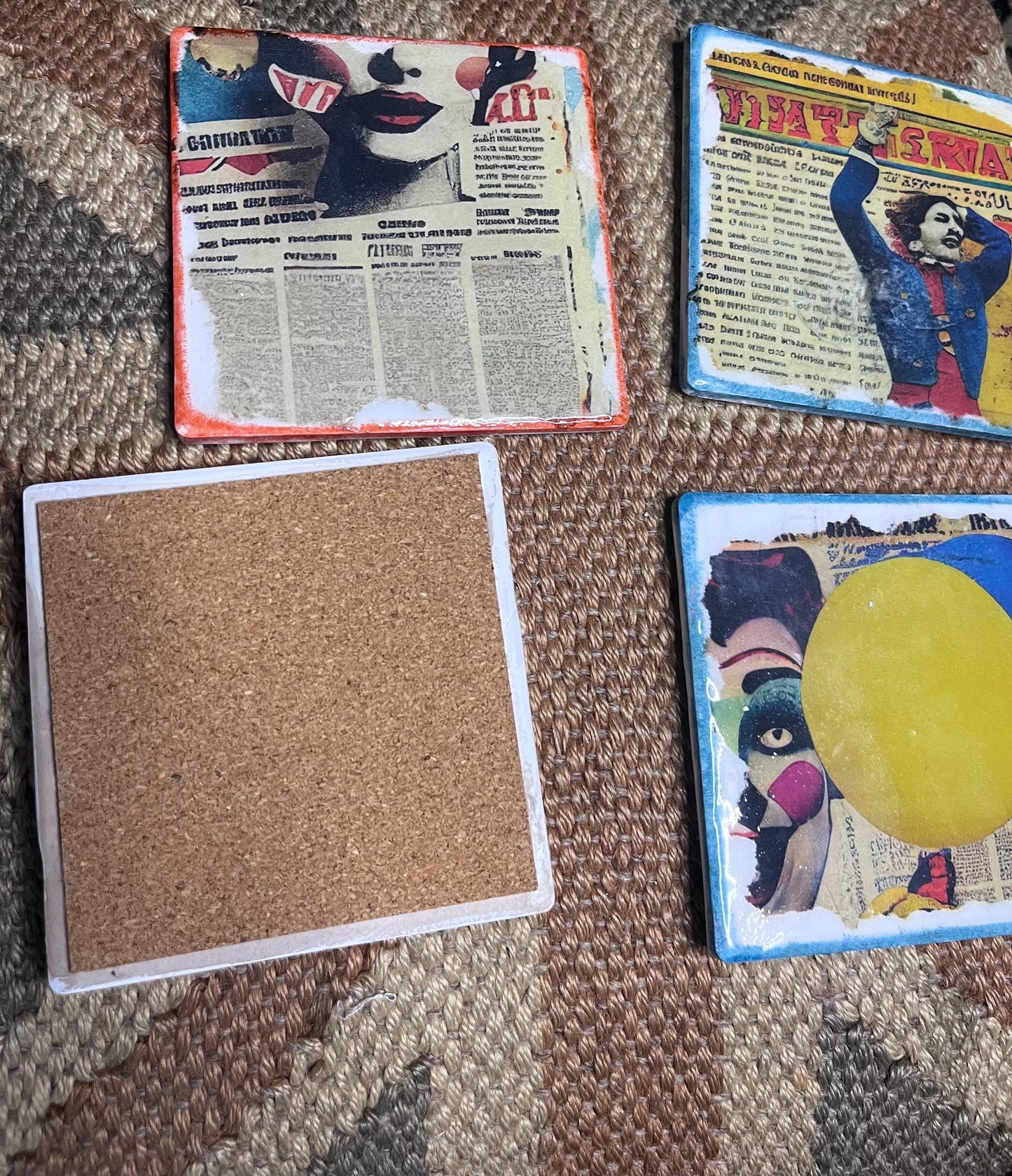 Circus theme drink coasters