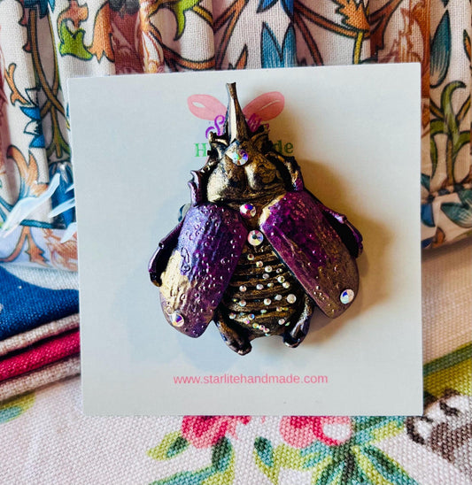 Bug Brooch w/Rhinestones
