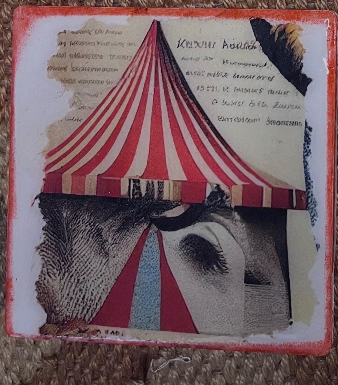 Circus theme drink coasters